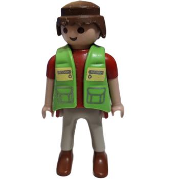 Playmobil ® 30001732 Mann grüne Weste braunes Haar gebraucht