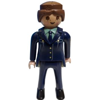 Playmobil ® Frau Polizistin blau braunes Haar gebraucht