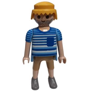 Playmobil ® Mann gestreiftes Oberteil hellblau gebraucht