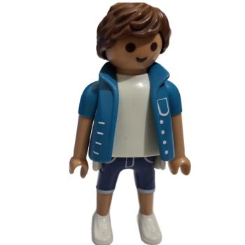 Playmobil ® Mann blaue Jacke braune Haare gebraucht