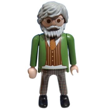 Playmobil ® Mann grüne Jacke graue Haare gebraucht