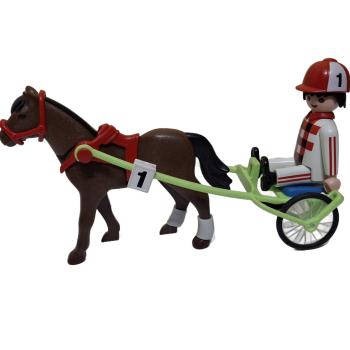 Playmobil ® 4192 Trabrennpferd mit Sulky gebraucht