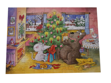 60 Teile Puzzle Mauseschlau & Bärenstark Frohe Weihnachten (OHNE CD) gebraucht