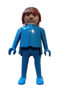 Playmobil ® Mann blau braune Haare feste Hände gebraucht
