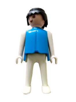 Playmobil ® Mann blau weiß schwarze Haare gebraucht