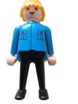 Playmobil ® Mann blau schwarz mit Brusttaschen gebraucht
