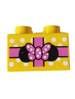 LEGO® DUPLO® 2 x 2 rund bedruckt mit Schleife gebraucht