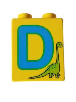 LEGO® DUPLO® 2 x 2 Stein 2 Hoch bedruckt mit D gebraucht