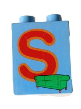 LEGO® DUPLO® 2 x 2 Stein 2 Hoch bedruckt mit S gebraucht