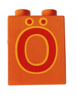 LEGO® DUPLO® 2 x 2 Stein 2 Hoch bedruckt mit Ö gebraucht