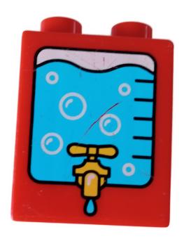 LEGO® DUPLO® 2 x 2 Stein 2 Hoch bedruckt mit Wasserspender gebraucht