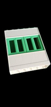 LEGO® DUPLO® Fensterrahmen creme weiß mit Fensterflügel mint 1x4x4 gebraucht