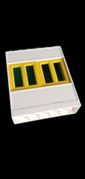 LEGO® DUPLO® Fensterrahmen creme weiß mit Fensterflügel gelb 1x4x4 gebraucht