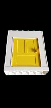 LEGO® DUPLO® Tür Rahmen creme weiß mit Türblatt gelb 1x4x4 gebraucht
