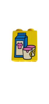 LEGO® DUPLO® 1 x 2 x 2 bedruckt mit Milch 2 gebraucht