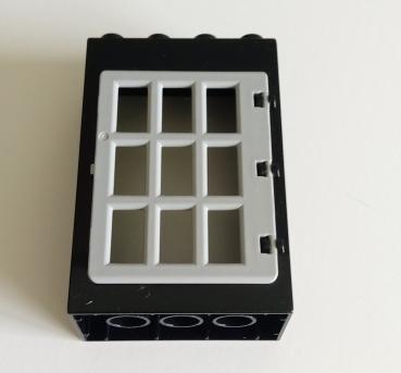 LEGO® DUPLO® Tür Rahmen schwarz  2x4x5 mit Gitter hellgrau gebraucht