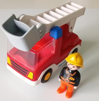 Playmobil ® 1 - 2 - 3 6967 Feuerwehr Leiterwagen gebraucht