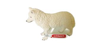 Schleich ® 17014 WWF Arktischer Wolf mit Fahne gebraucht