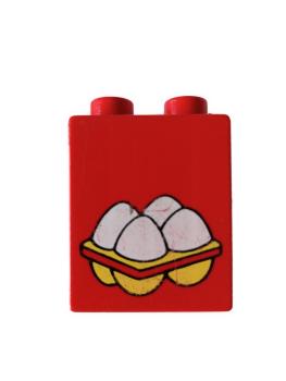 LEGO® DUPLO® 1 x 2 x 2 bedruckt mit Eier gebraucht