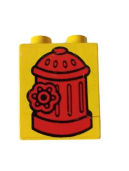 LEGO® DUPLO® 1 x 2 x 2 bedruckt mit Hydrant gebraucht