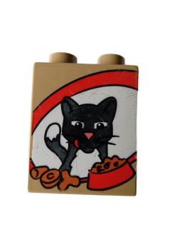 LEGO® DUPLO® 1 x 2 x 2 bedruckt mit Katzenfutter gebraucht