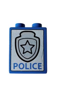 LEGO® DUPLO® 1 x 2 x 2 bedruckt mit POLICE gebraucht