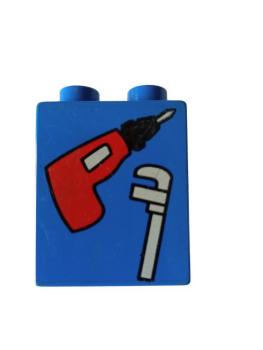 LEGO® DUPLO® 1 x 2 x 2 bedruckt mit Werkzeug gebraucht