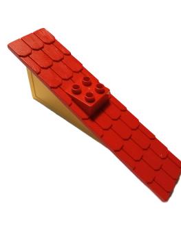 LEGO® DUPLO® Dach groß 22.5° 1x11x4 gelb rot schräg Schindeln Schornstein gebraucht
