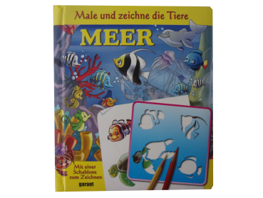 Male und zeichne die Tiere - MEER  mit Schablone ab Kleinkind (3 Jahre) gebraucht