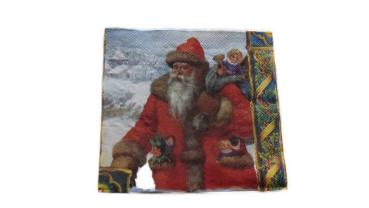 Preview: Serviette 33 x 33 cm Santa is arriving 2 Motive