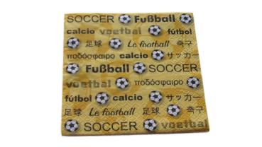 Serviette 33 x 33 cm Fußball gelb