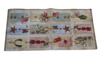 Serviette 33 x 33 cm Weihnachtsanhänger
