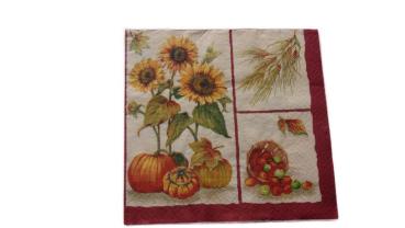 Serviette 33 x 33 cm Sonnenblumen