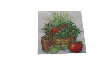 Serviette 33 x 33 cm Kräuterkorb