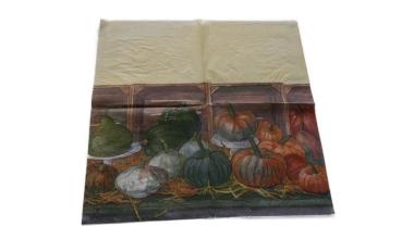 Serviette 33 x 33 cm Kürbisstand