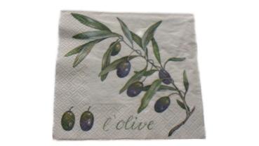 Serviette 33 x 33 cm L olive