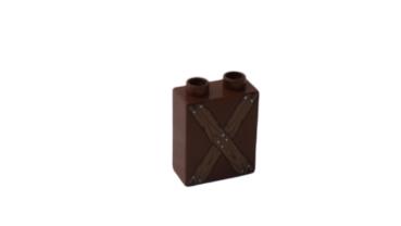 LEGO® DUPLO® 1 x 2 x 2 Stein braun bedruckt Bretterkreuz gebraucht