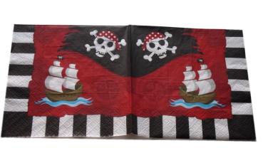Serviette 33 x 33 cm Piraten