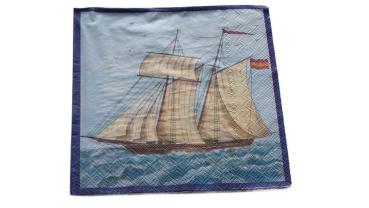 Serviette 33 x 33 cm Segelschiff