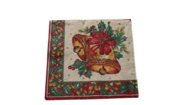 Serviette 33 x 33 cm Weihnachtsglocken