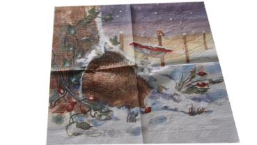 Serviette 33 x 33 cm Winterigel