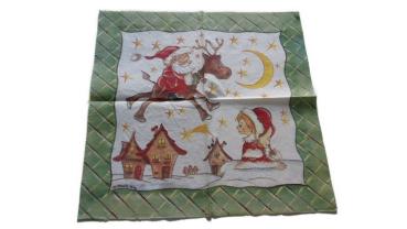 Serviette 33 x 33 cm Verrückte Weihnachten