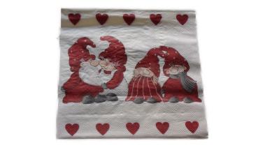 Serviette 33 x 33 cm Weihnachtswichtel