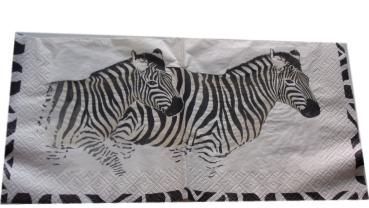 Serviette 33 x 33 cm Zebras