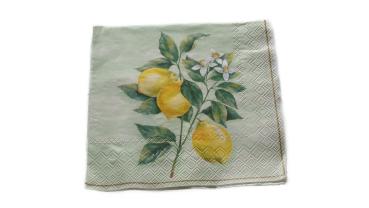 Serviette 33 x 33 cm Zitronen 2 Motive