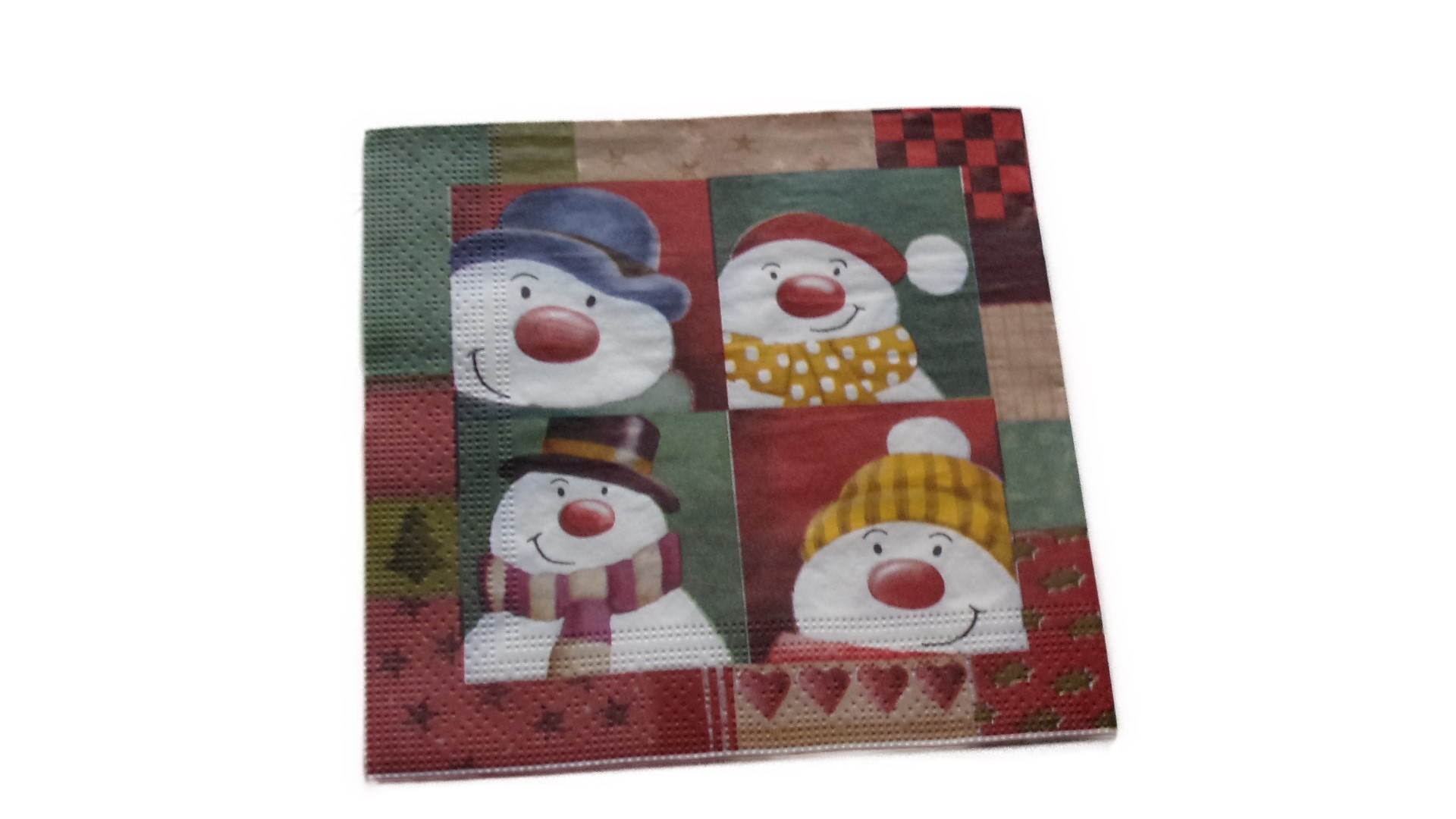 Servietten Mit Zwei Schneemännern – 20 Stück, 3-lagig, 33x33 Cm, Perfekt Für Weihnachtsfeiern