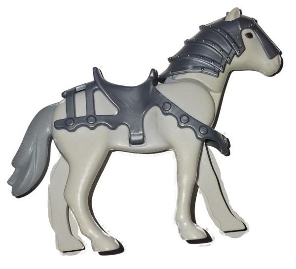 Playmobil ® Pferd weiß mit Rittersattel gebraucht