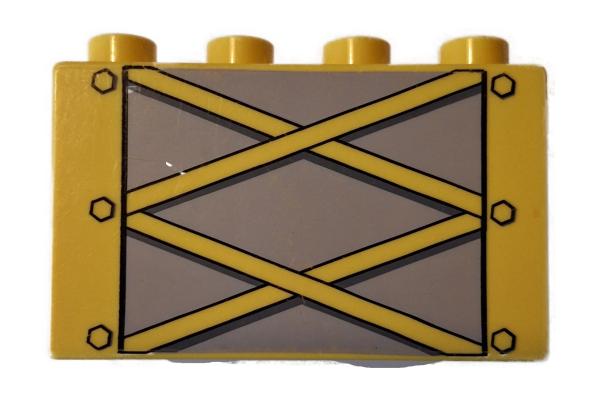 LEGO® DUPLO®  31111 2 x 4 x 2 gelb bedruckt Gitter gebraucht