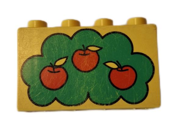 LEGO® DUPLO®  31111 2 x 4 x 2 gelb bedruckt Äpfel gebraucht