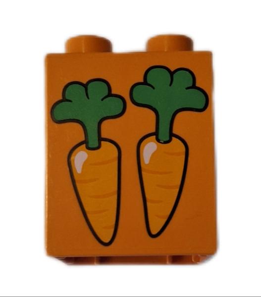LEGO® DUPLO® 31110  2 x 2 x 2 orange bedruckt Möhren gebraucht